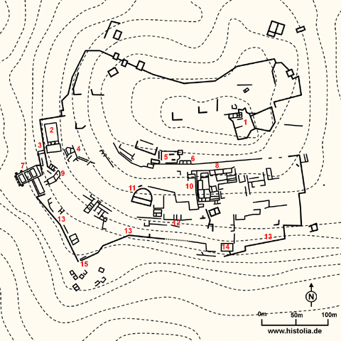 Gebietskarte von Syedra in Kilikien