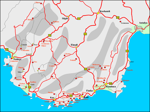 Karte von Lykien