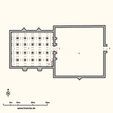 Gebäudeplan der Karawanserei Çardak-Han in Phrygien