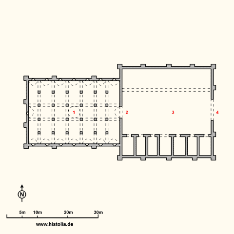 Gebäudeplan der Karawanserei Egirdir-Han in Pisidien