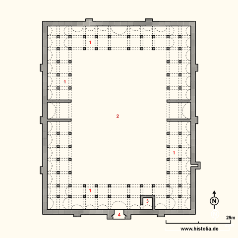 Gebäudeplan der Karawanserei Evdir-Han in Pisidien