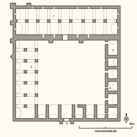 Gebäudeplan der Karawanserei Kargi-Han in Pamphylien