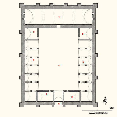 Gebäudeplan der Karawanserei Kirkgöz-Han in Pisidien