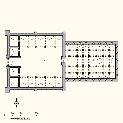 Gebäudeplan der Karawanserei Obruk-Han in Lykaonien