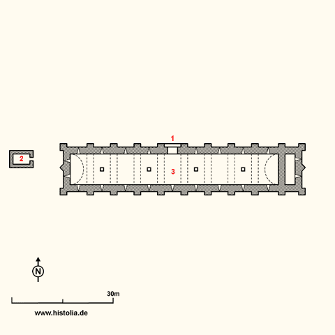 Gebäudeplan der Karawanserei SarapsaHan in Pamphylien