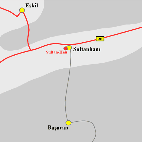 Anfahrtskarte der Karawanserei Sultan-Han in Lykaonien