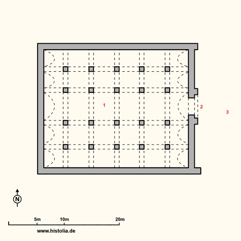 Gebäudeplan der Karawanserei Tol-Han in Pisidien