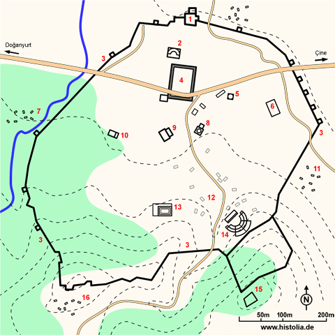 Gebietskarte von Alabanda in Karien