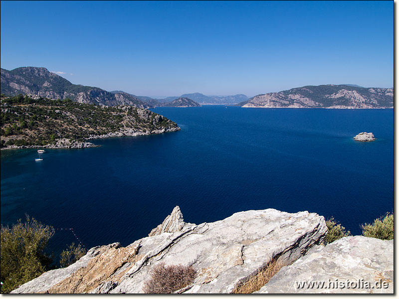 Amos in Karien - Ausblick von Amos in die Bucht von Marmaris