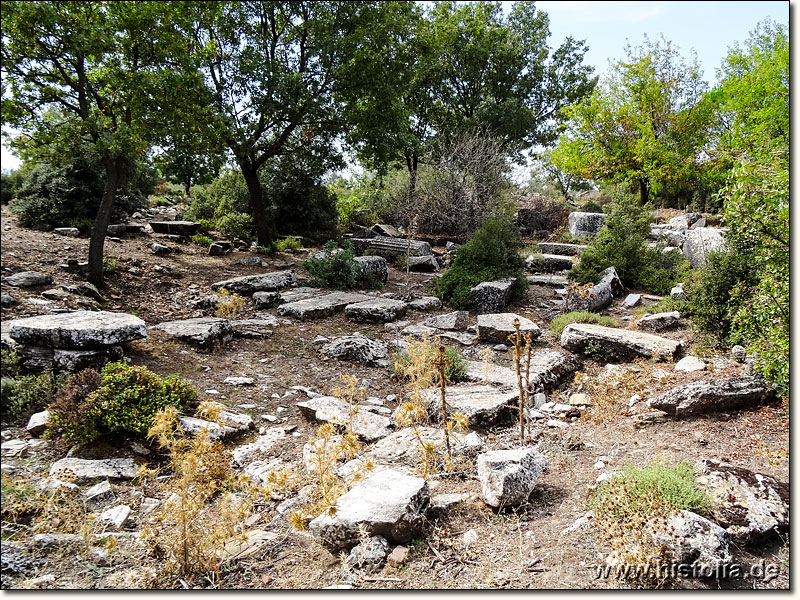 Amyzon in Karien - Wege und Pflasterungen in der Nähe des antiken Artemistempels von Amyzon
