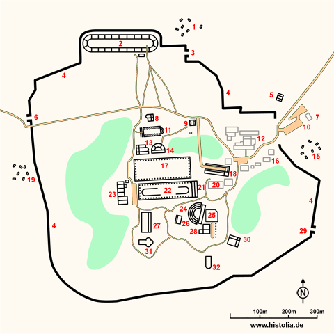 Gebietskarte von Aphrodisias in Karien