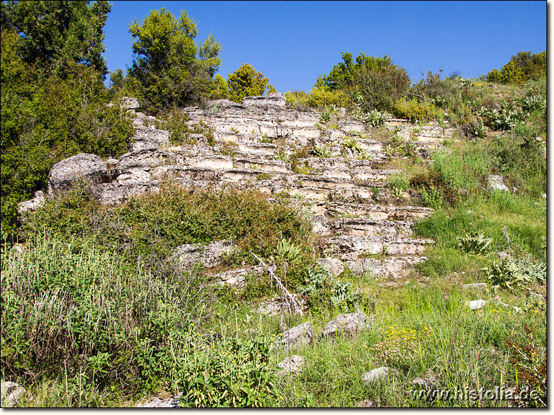 Bubon in Karien - Westende der Cavea des antiken Theaters von Bubon