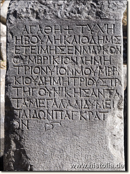 Didyma in Karien - Spendendokument für den Apollon-Tempel von Didyma in alt-griechischer Sprache