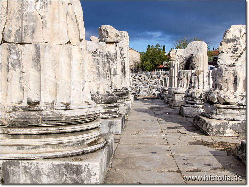 Didyma in Karien - Säulenreihen im Eingangbereich des Apollon-Temples von Didyma
