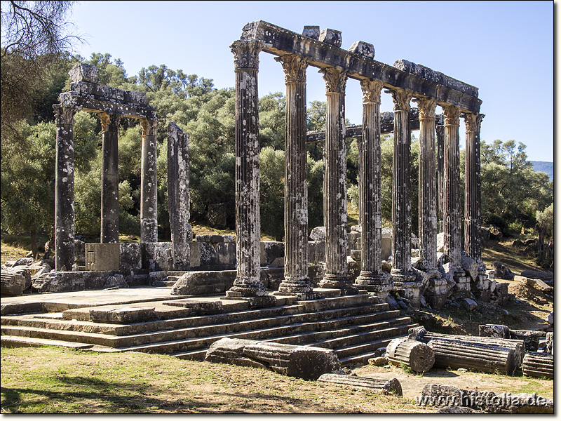 Euromos in Karien - Ost- und Nordseite des Zeus-Tempels von Euromos