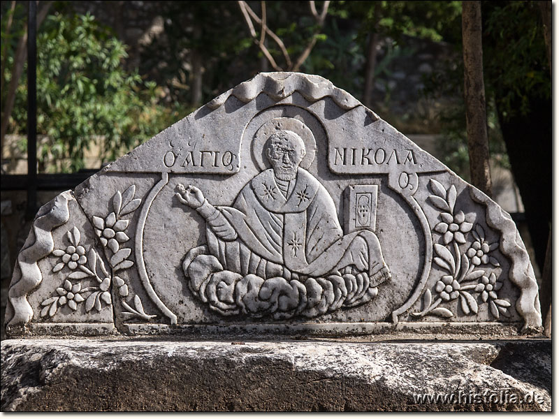 Halikarnassos in Karien - Ein Relief mit dem hlg. Nikolaus im Museum der Burg 'St.Peter'