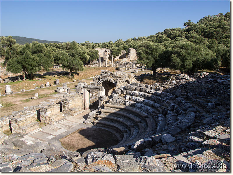 Iassos in Karien - Das Bouleuterion von Iassos; Blick in Richtung Ostseite der Agora