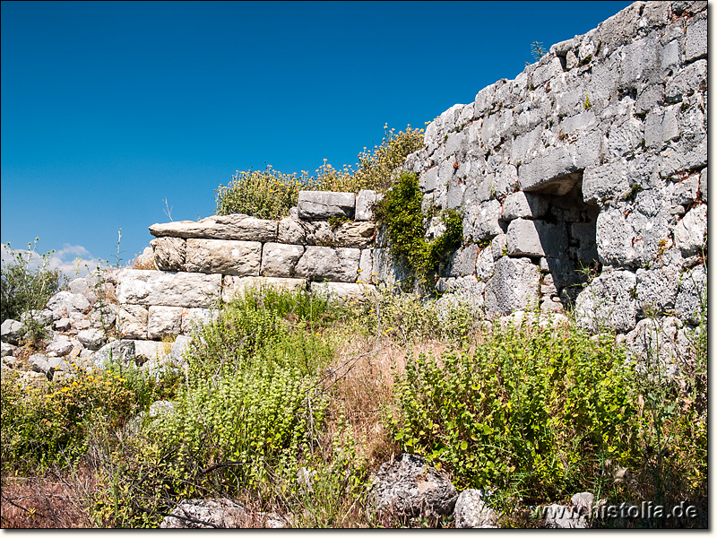 Kalynda in Karien - Die westliche Stadtmauer, ein Eingangstor und Reste eines Wachturms