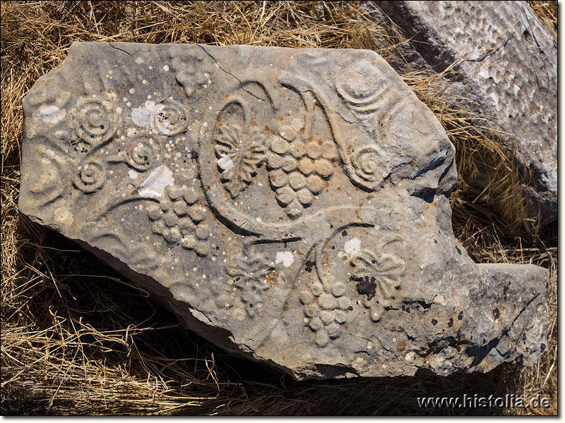 Kedreai in Karien - Relief mit Weinranken aus der großen Basilika von Kedreai