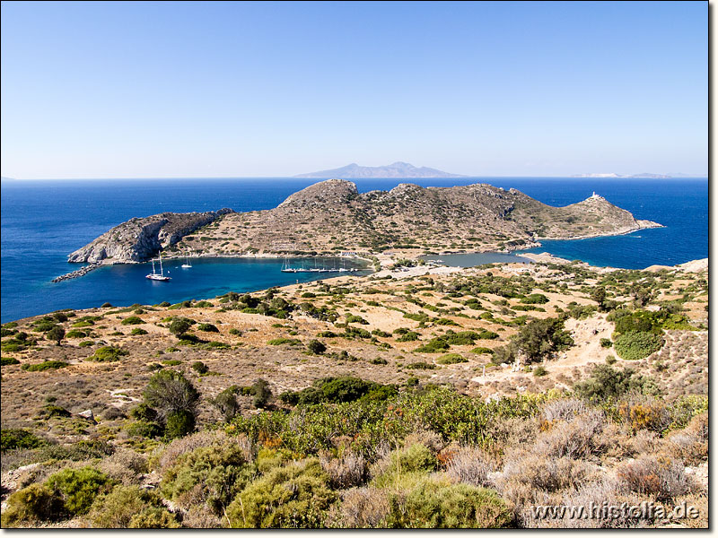 Knidos in Karien - Gesamtansicht von Knidos mit Nord- und Südhafen und vorgelagerter Halbinsel