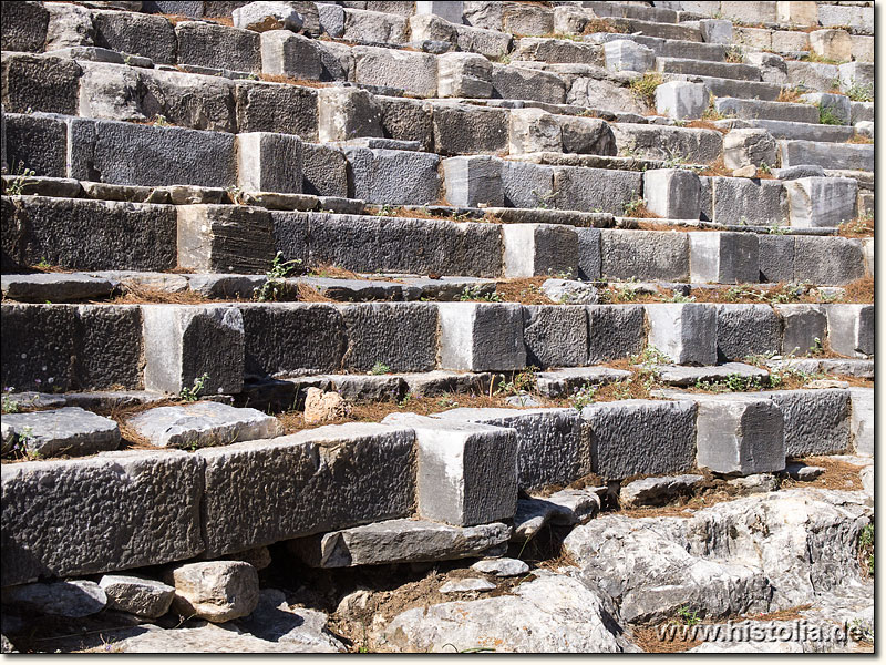 Priene in Karien - Konstruktion der Sitzreihen im großen Theater von Priene