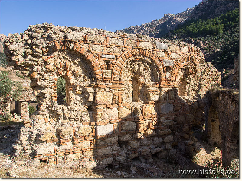 Yediler-Kloster in Karien - Seitenwand einer kleinen Kapelle im Yediler-Kloster