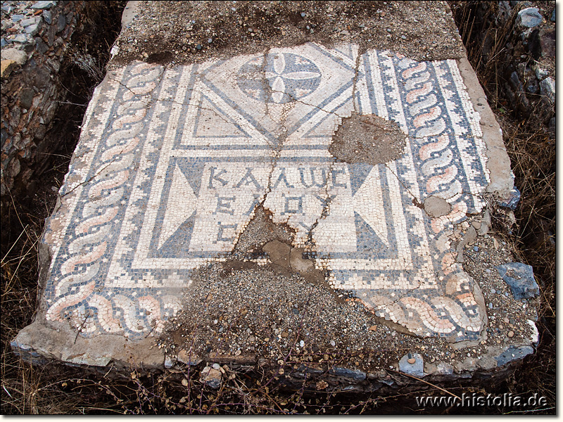 Anemurion in Kilikien - Bodenmosaik einer öffentlichen Toilette in der Palästra