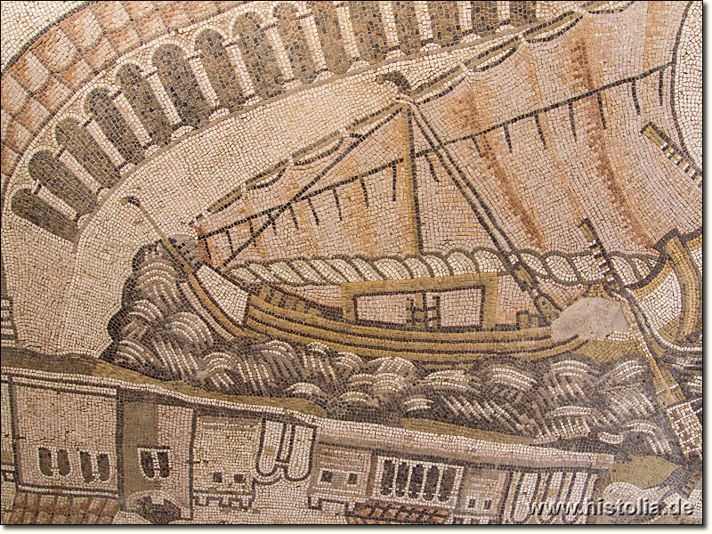 Kelenderis in Kilikien - Mosaik mit Abbildung des Hafens und einiger Hafengebäude von Kelenderis