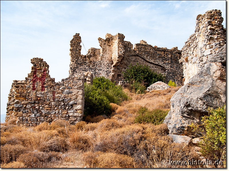 Softa-Kalesi in Kilikien - Süd/Ost-Seite der Zitadelle von Ost-Ende Festung