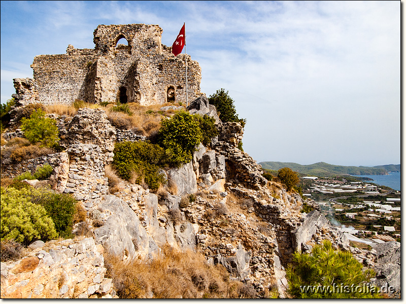 Softa-Kalesi in Kilikien - Nord/West-Seite der Zitadelle mit Blick über die kilikische Küste