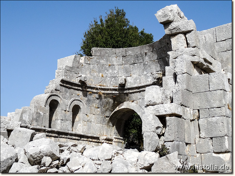 Akalissos in Lykien - Blick in das Gewölbe eines Seitenraumes der Basilika von Akalissos