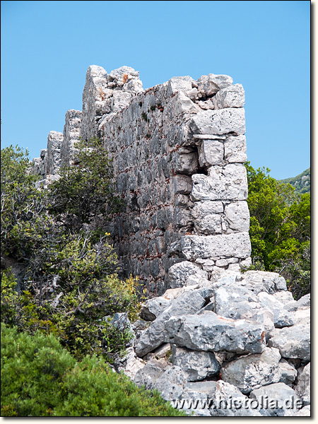 Aperlai in Lykien - Nordmauer der großen Basilika im Nord-Westen des Stadtgebietes