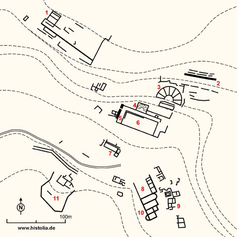 Gebietskarte von Arykanda in Lykien