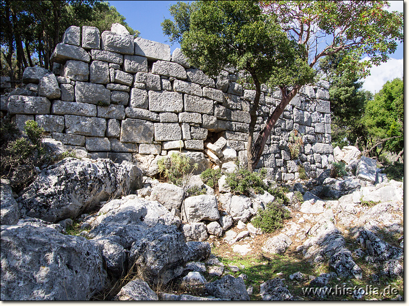 Belos in Lykien - Östliche Burgmauer der Festung von Belos