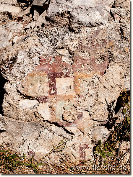 Chimera in Lykien - Wandmalerei auf der linken Mauer des Hauftschiffes der byzantinischen Basilika