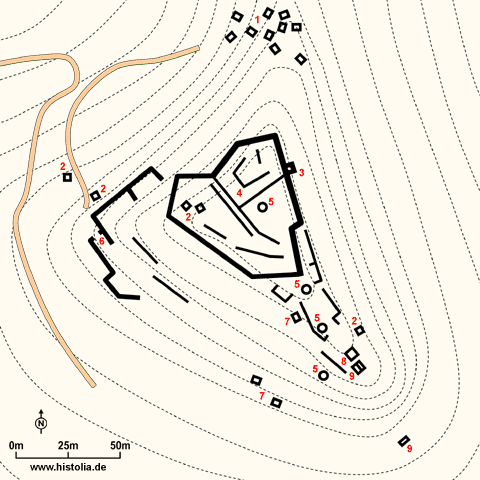 Gebietskarte von Isinda in Lykien