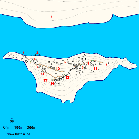 Gebietskarte von der St. Nikolaus-Insel in Lykien