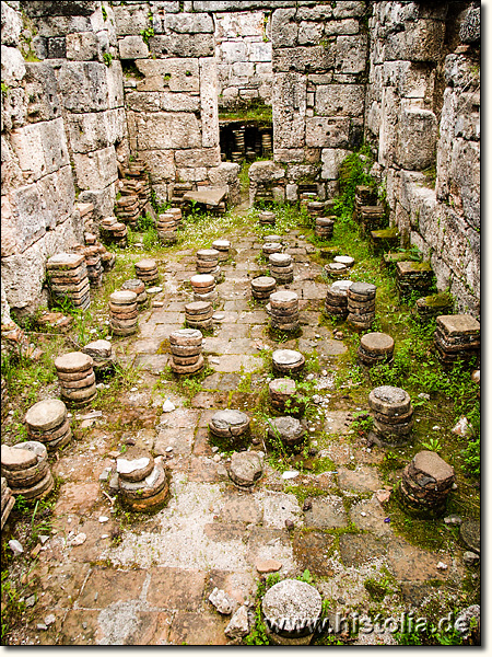 Phaselis in Lykien - 'Fussbodenheizung' in den Bädern