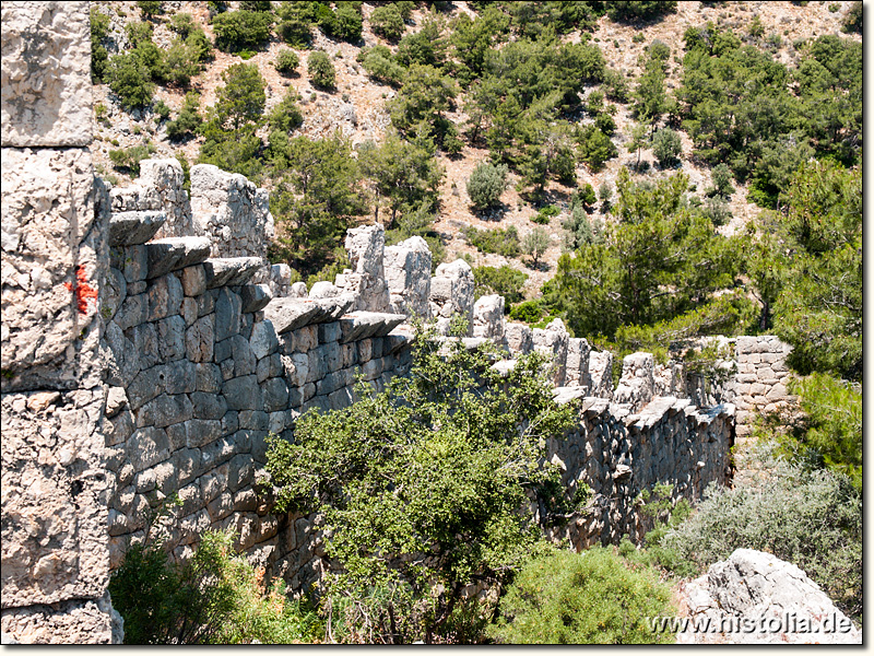 Pydnai in Lykien - Innenseite der nord-westlichen Stadtmauer