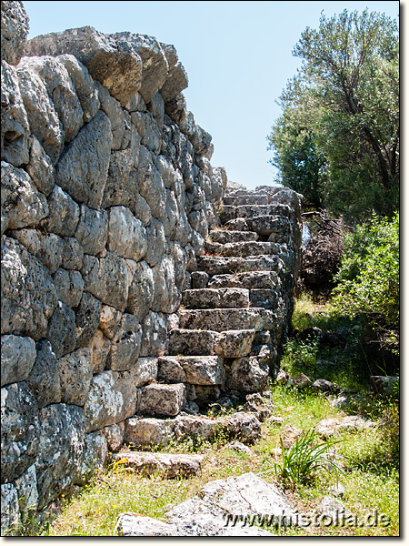 Pydnai in Lykien - Treppe zum Wehrgang auf der Stadtmauer