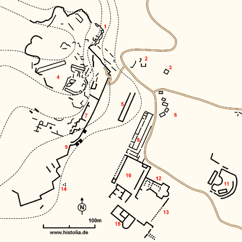 Gebietskarte von Tlos in Lykien