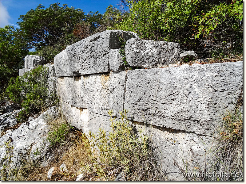 Trysa in Lykien - Südliche Befestigungsmauer der Akropolis-Burg