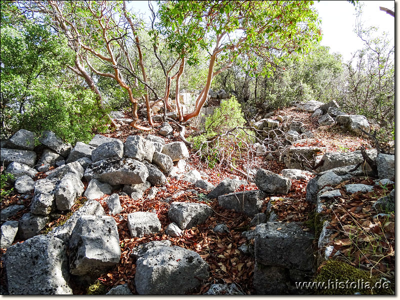 Trysa in Lykien - Reste einer mittelgroßen byzantinischen Basilika innerhalb der Akropolis-Burg