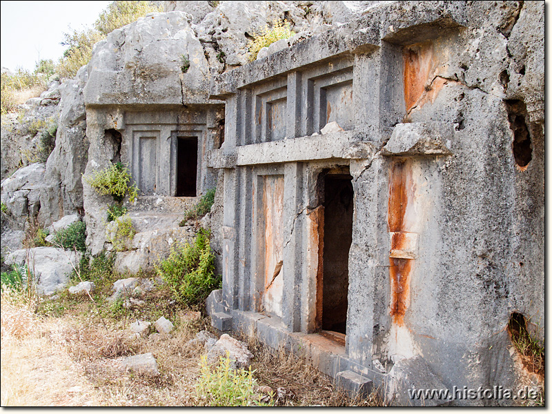 Xanthos in Lykien - Lykische Felsengräber auf der Nordseite des Akropolisberges