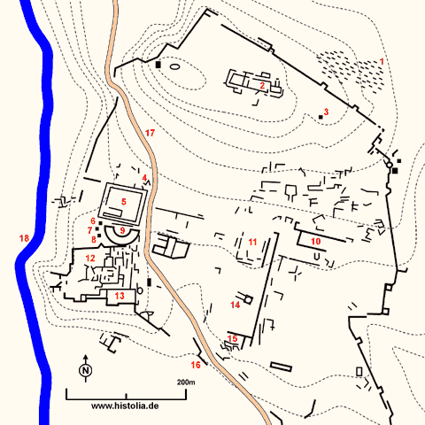 Gebietskarte von Xanthos in Lykien