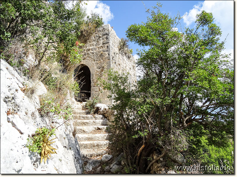 Alara-Kale in Pamphylien - Wachturm, der einen Treppenaufgang schützt