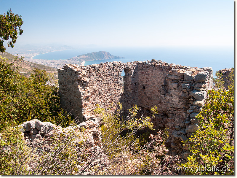 Hamaxia in Pamphylien - Ein Wachturm mit Blick auf Alanya