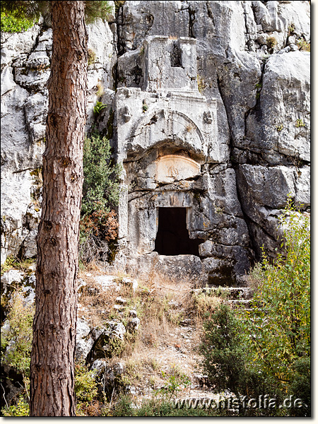 Kolybrassos in Pamphylien - Das Felsengrab von Kolybrassos