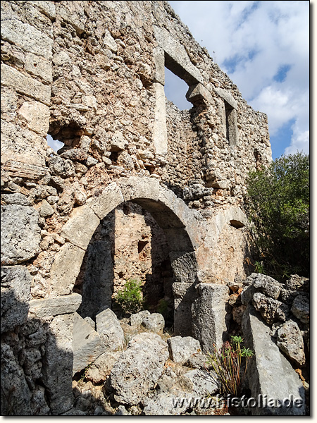 Lyrboton-Kome in Pamphylien - Gebäude mit Gewölben im westlichen Stadtgebiet