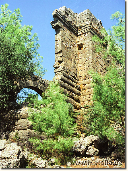 Seleukeia, Lyrbe in Pamphylien - Mauer an der Süd-West-Ecke der Agora